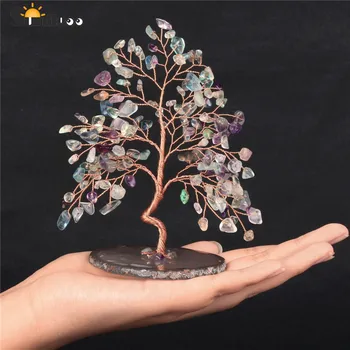 Sunligoo Cristal Natural Árvore De Dinheiro Feng Shui Cristal Árvore Escultura Estatueta De Cura Pedra Preciosa Árvore Da Vida, Enfeite Decoração De Casa