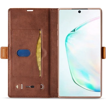 Caso de telefone celular para Samsung Galaxy Note9 Note10 Plus flip dois tons de couro resistentes ao estilhaçamento de moda de luxo, capa de couro